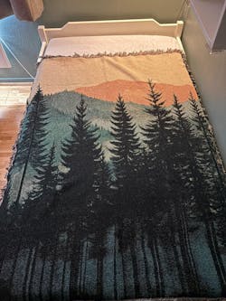 Mystic Pines forest Woven Blanket