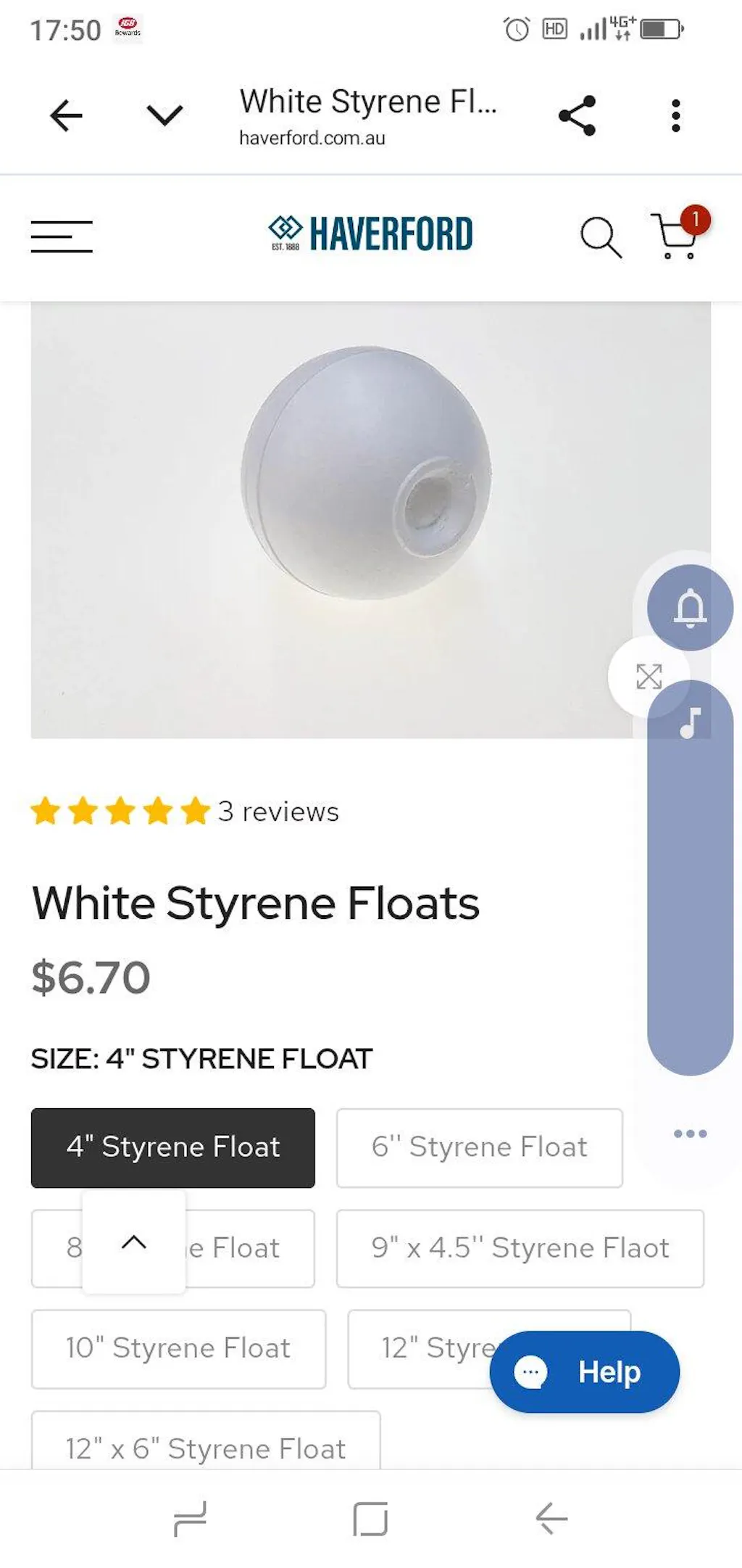 White Styrene Floats