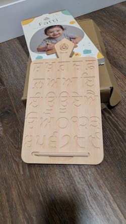 Fatti™ - Wooden Gurmukhi Tracing Board for Kids | Learn Punjabi Akhar & Numbers | Montessori Toys