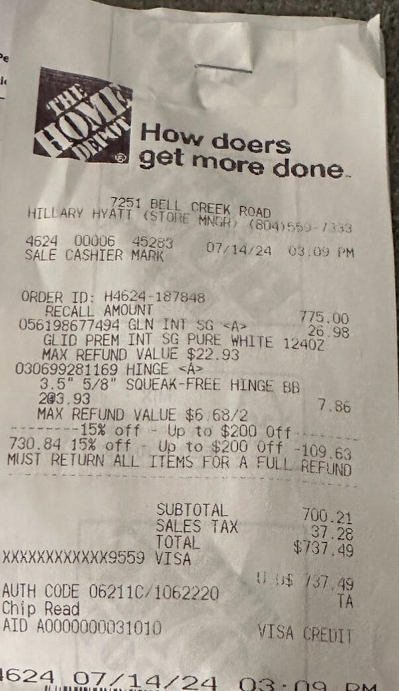 In-Store 15% OFF Home Depot Printable Coupon