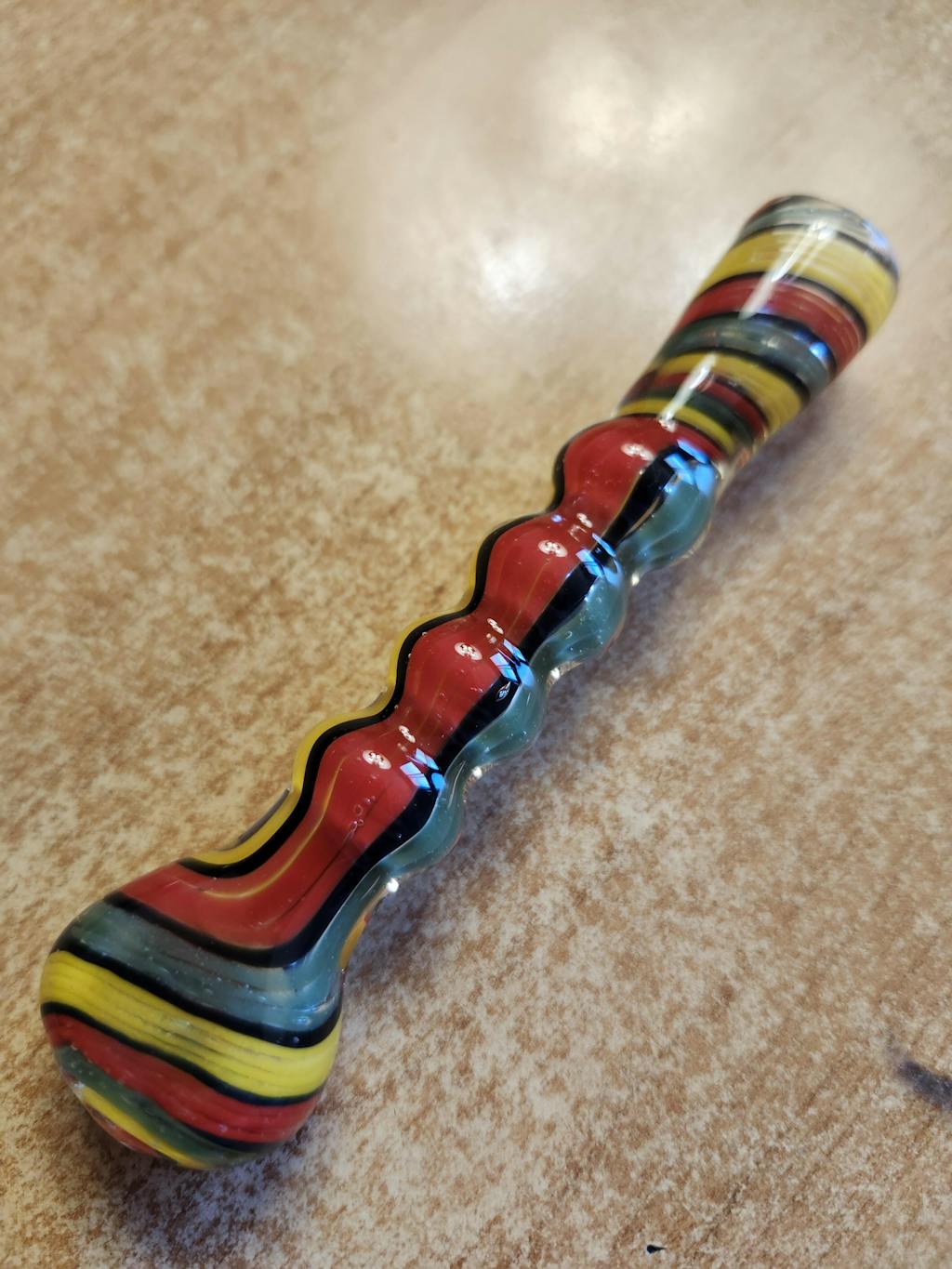 Ribbed Twisted Stripe Glass Taster-3.75"/Colors Vary