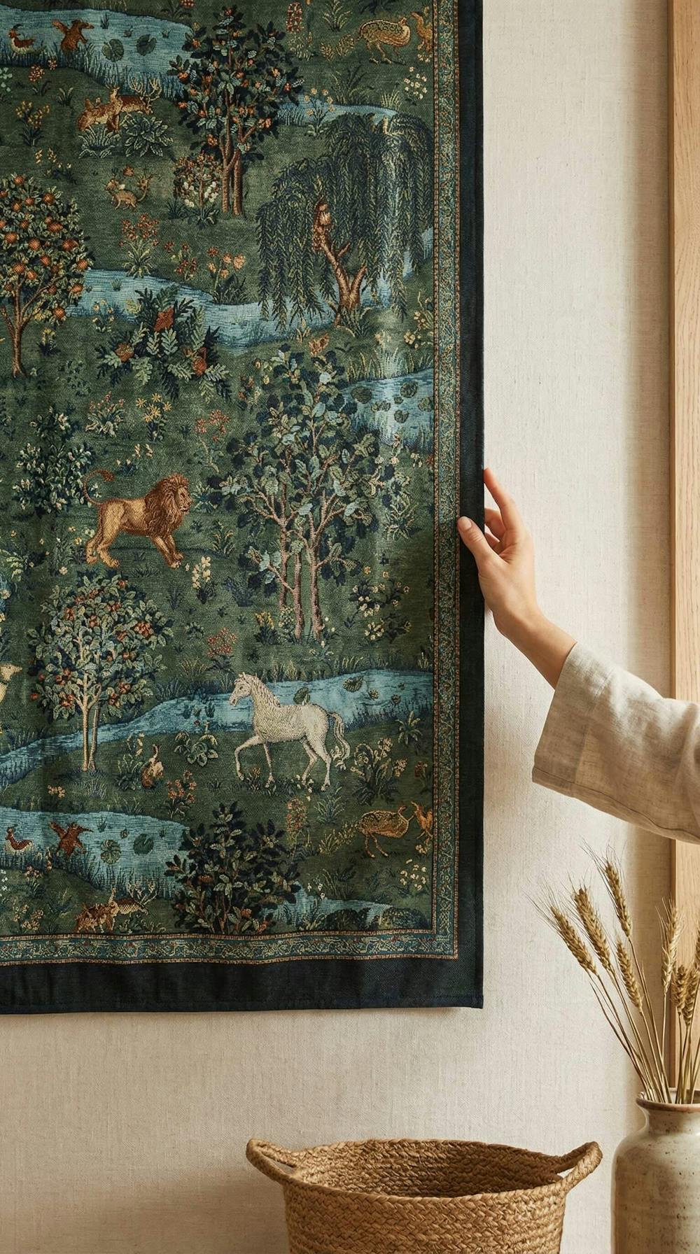 Medieval Modern Handmade Horse Animal Landscape Print Tapestry - 2026 Edition