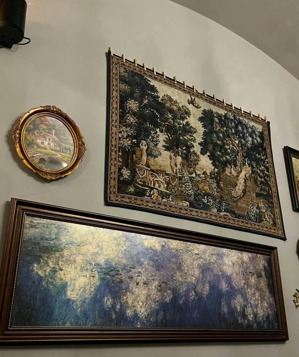 17th-Century Flemish Verdure Tapestry- Peacock & Fountain Verdure