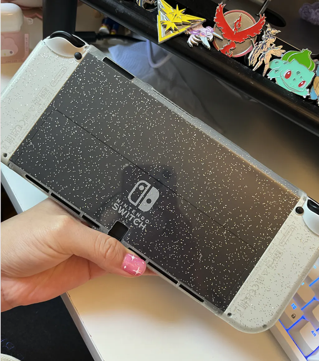 Switch OLED Glitter Case, Cute Sparkly Switch OLED TPU Case and Cute T ...