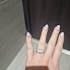 0.66 CT Emerald Cut Three Stone Moissanite Engagement Ring