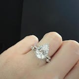 1.5 CT Pear Halo & Pave Moissanite Engagement Ring