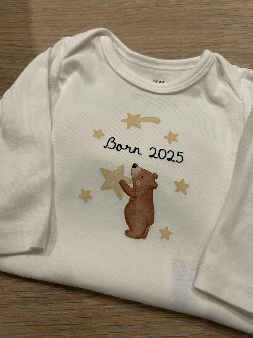 Hej Hanni Bügelbild Bär Sterne