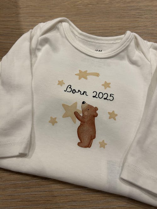 Hej Hanni Bügelbild Bär Sterne