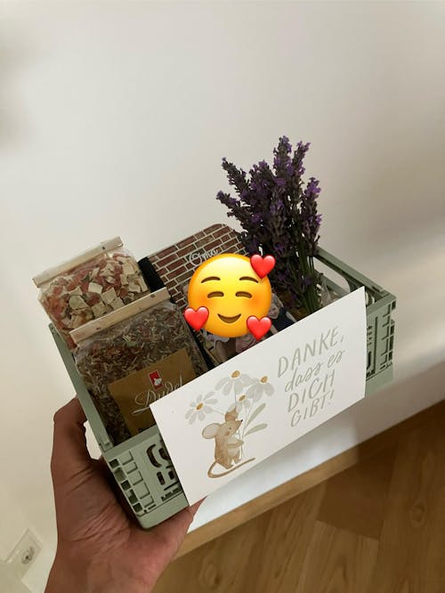 Hej Hanni Postkarte Maus Danke Blumenstrauß