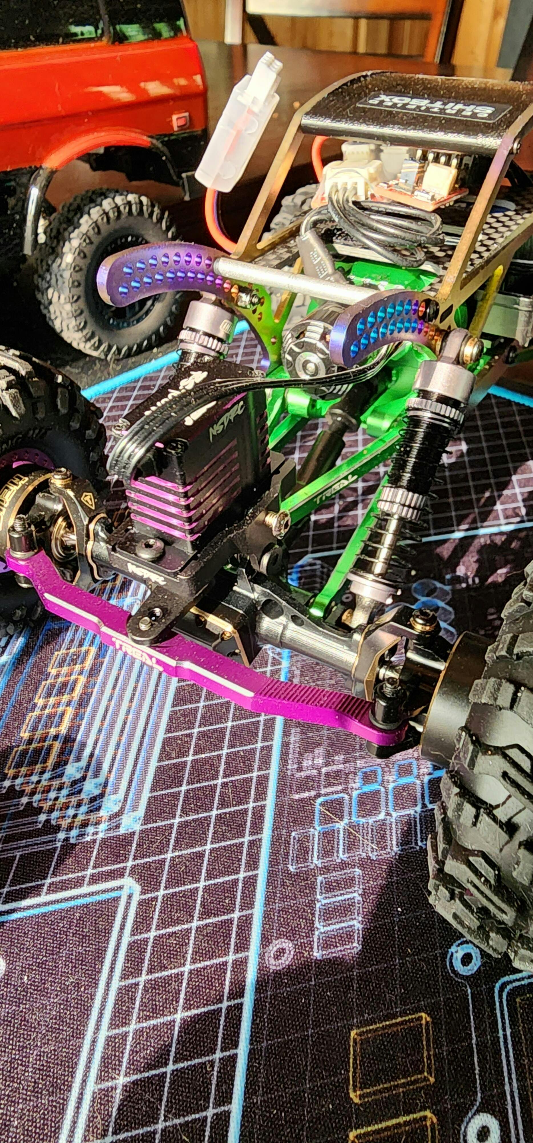 CrazyRacer Alu-Servolenkstange 30mm Lila Für RC-Autos Wie HPII Savage Flux X/XL 4.6 5.9