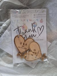 A pair of Heart Keyrings - Personalised with initials and date