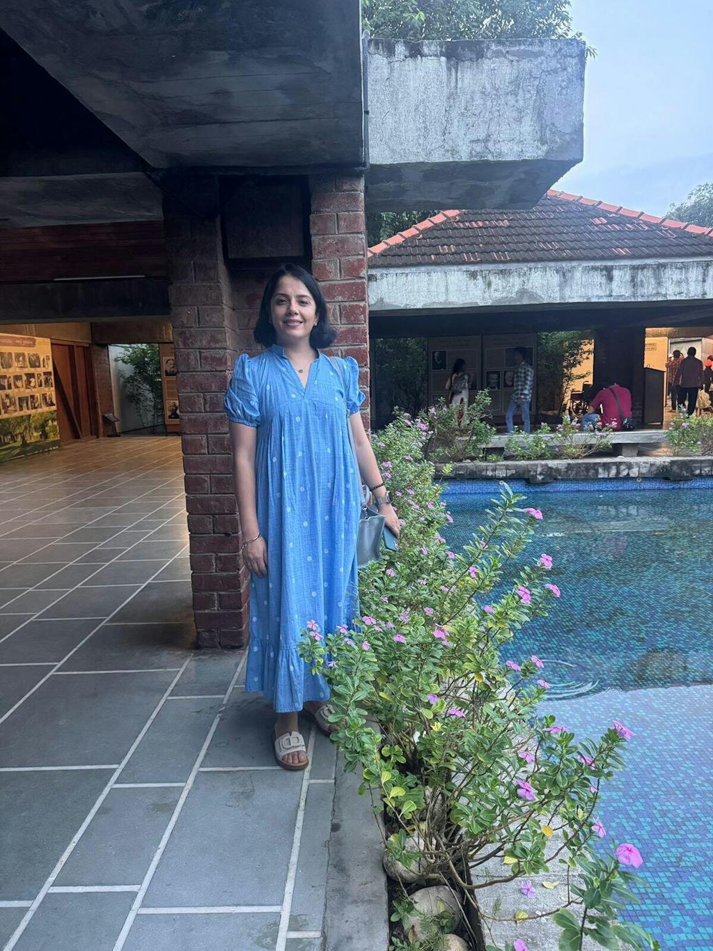 Blue Polka Dot Cotton Dress