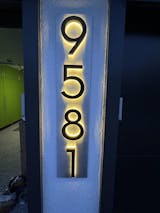 Modern House Number Signs Stainless Steel LED Backlit Back Lighting 3D ...
