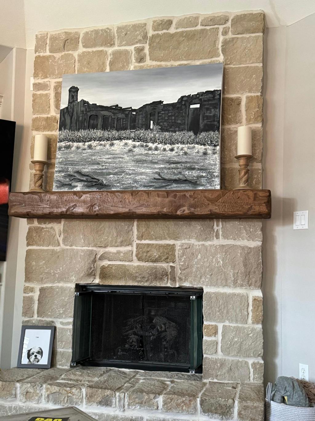 Rustic Mantel Slip Cover