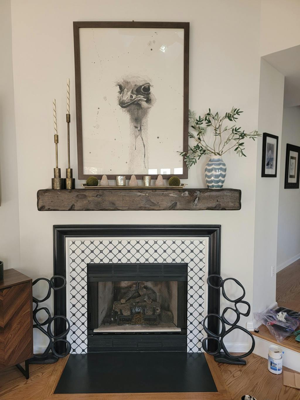 Rustic Mantel Slip Cover