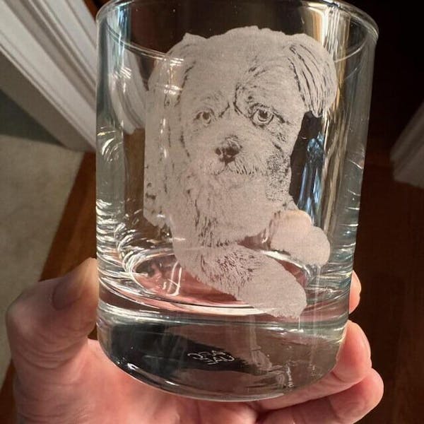 Photo Engraving on Bottom of the Glass