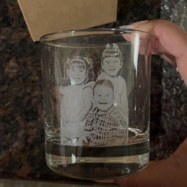 Photo Engraving on Bottom of the Glass