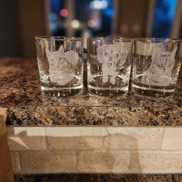 Photo Engraving on Bottom of the Glass