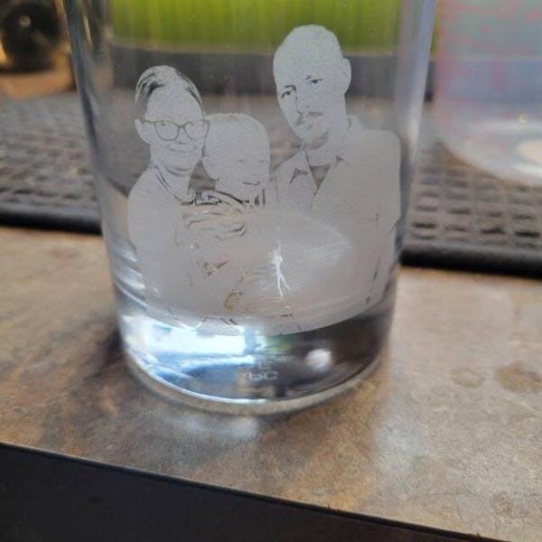 Photo Engraving on Bottom of the Glass
