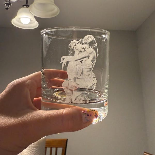 Photo Engraving on Bottom of the Glass