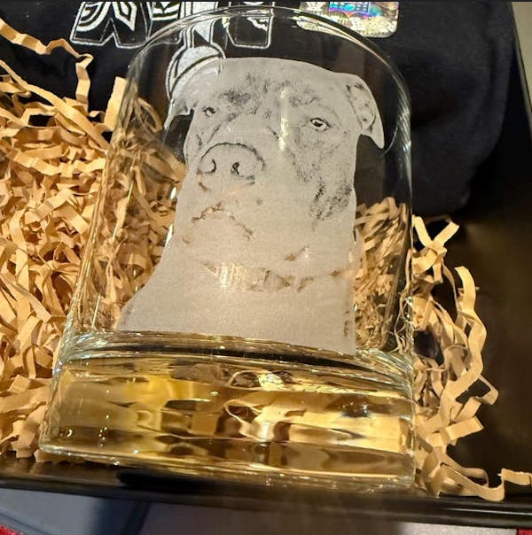 Photo Engraving on Bottom of the Glass