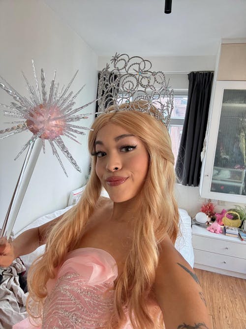 Honey Blonde Wavy Lace Front Synthetic Wig Bianca Glinda Look