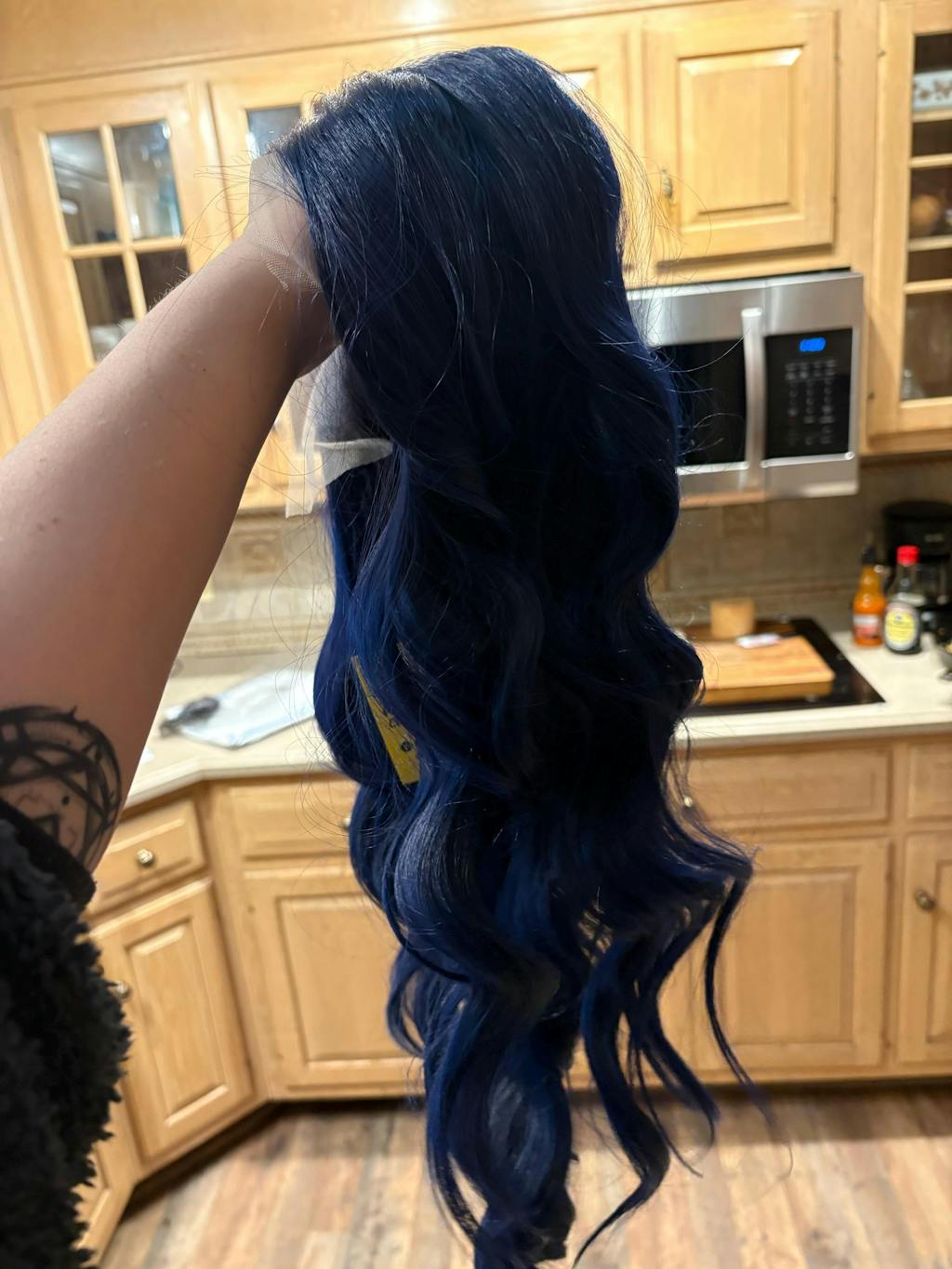 Dark Royal Blue Wavy Lace Front Wig Darcy Zodiac Academy