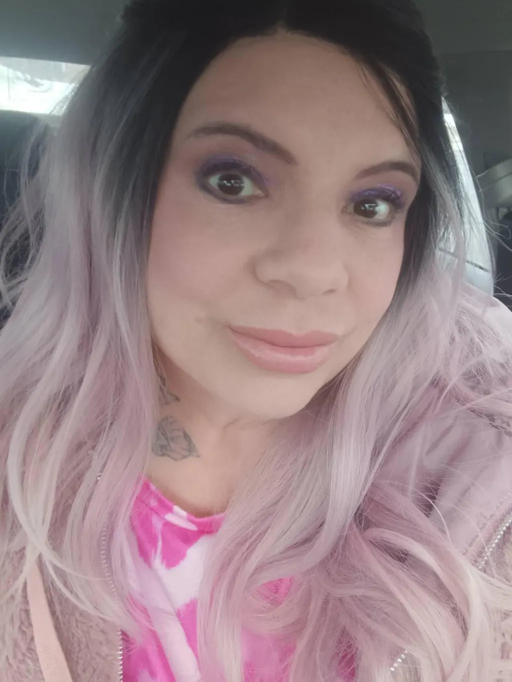 Pastel Pink Ombre Wavy Lace Front Synthetic Wig Ashley