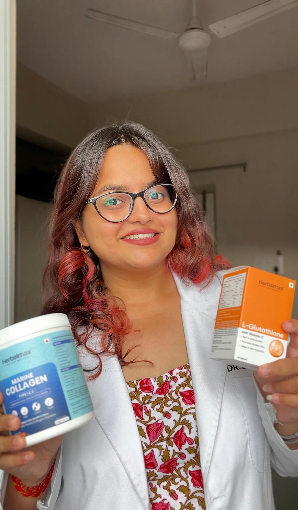 L - Glutathione with vitamin C & Marine Collagen for Skin Brightening & Even Skin Tone