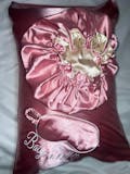 4 pc Satin Bonnet pillowcase and eye mask and scrunchie Beauty Sleep set