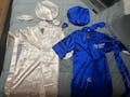 Women's Silky Satin Robe and matching bonnet set