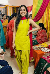 Farshi Salwar Suit Neon Green