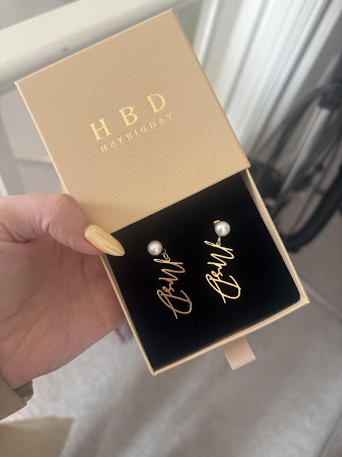 Personalised Mrs Earrings