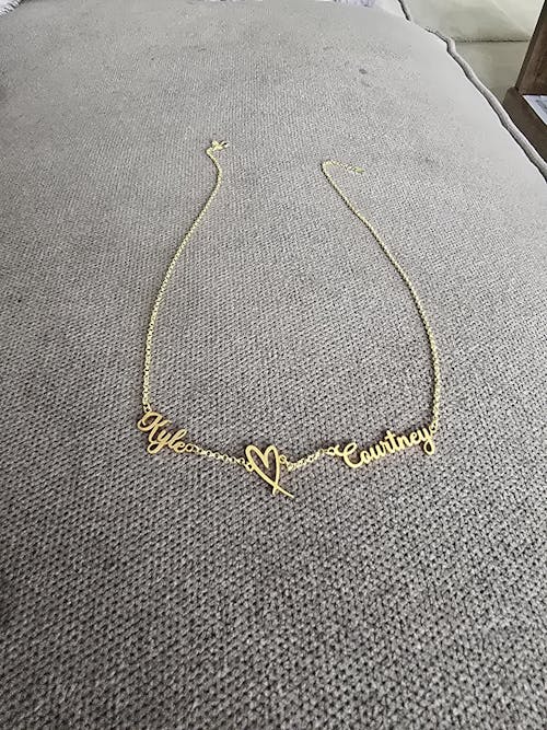 Double Name with Heart Necklace