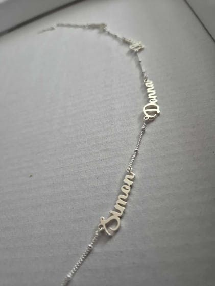 Personalised Quadruple Name Necklace Name Multiple Signature