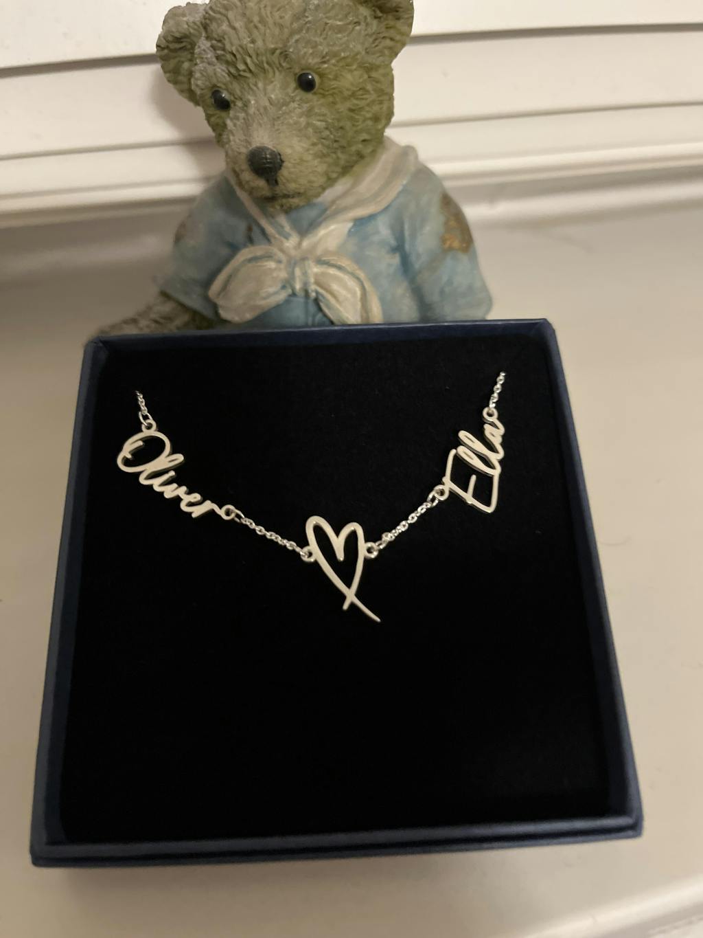 Double Name with Heart Necklace
