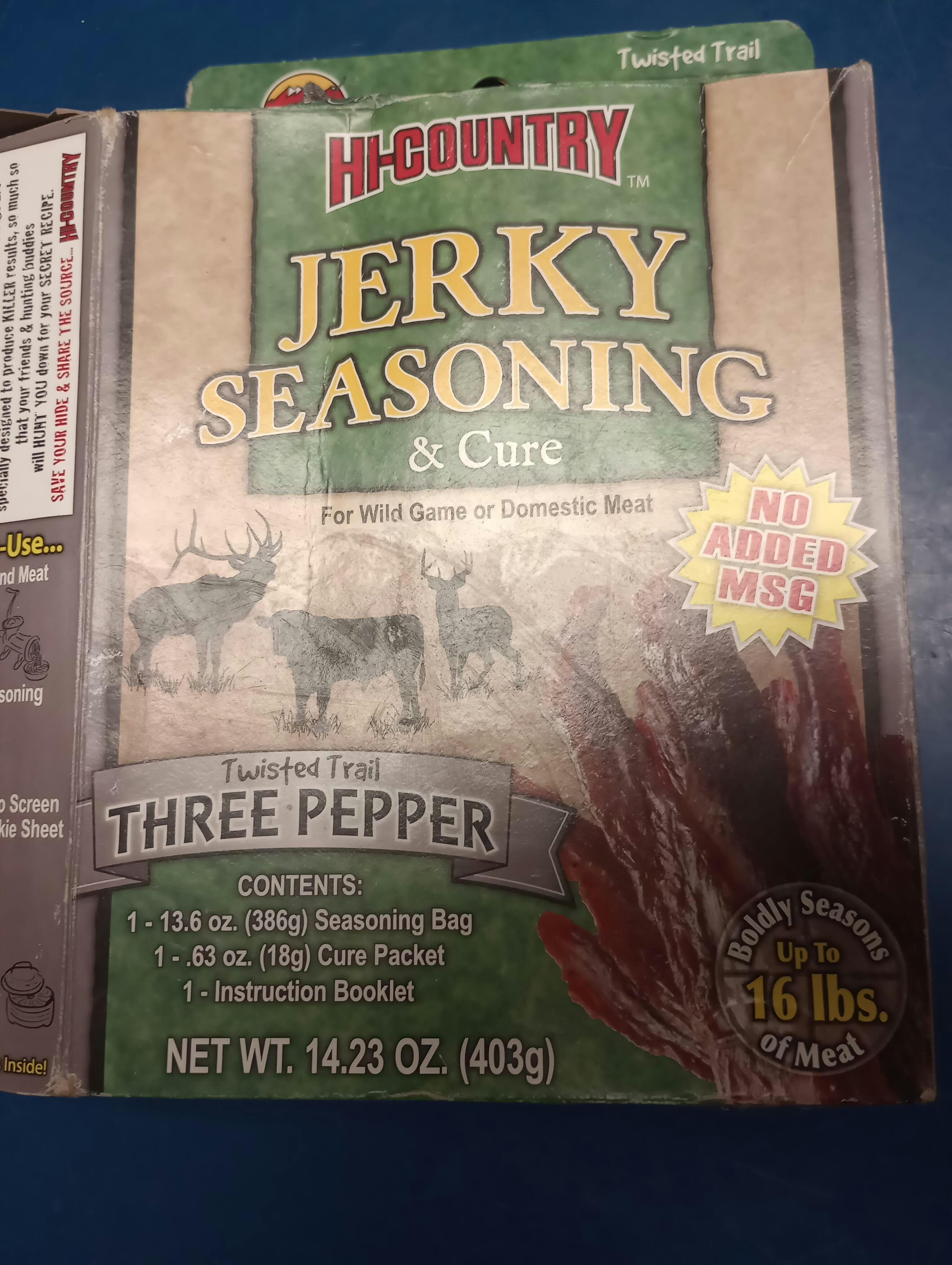 Hi Country Snack Foods Three Pepper Jerky Seasoning Kit 16 lbs Hi