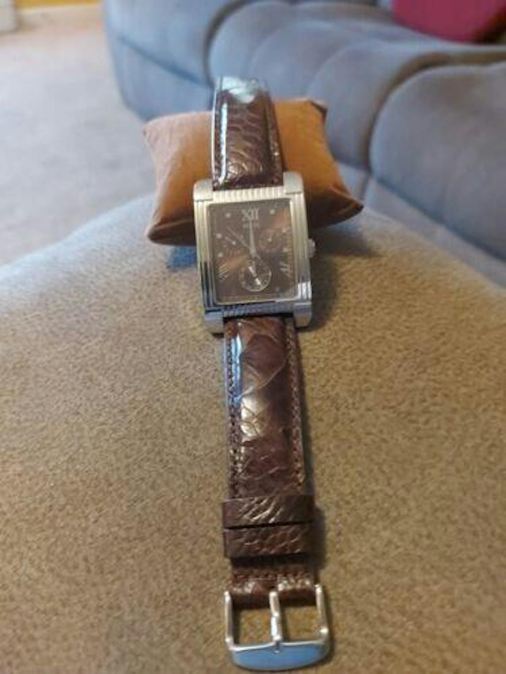 Dark Brown Leg Ostrich Watch Strap