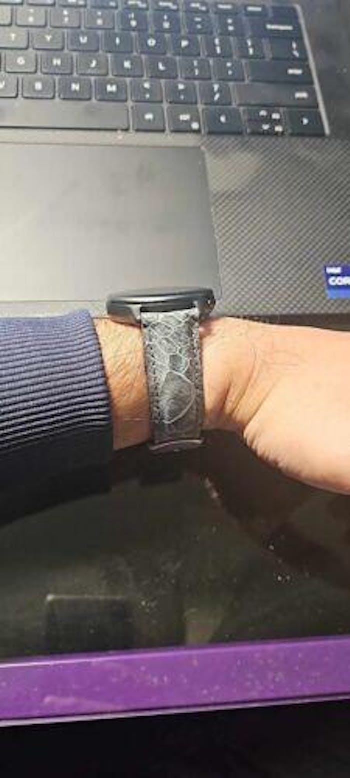 Grey Ostrich Leg Watch Strap