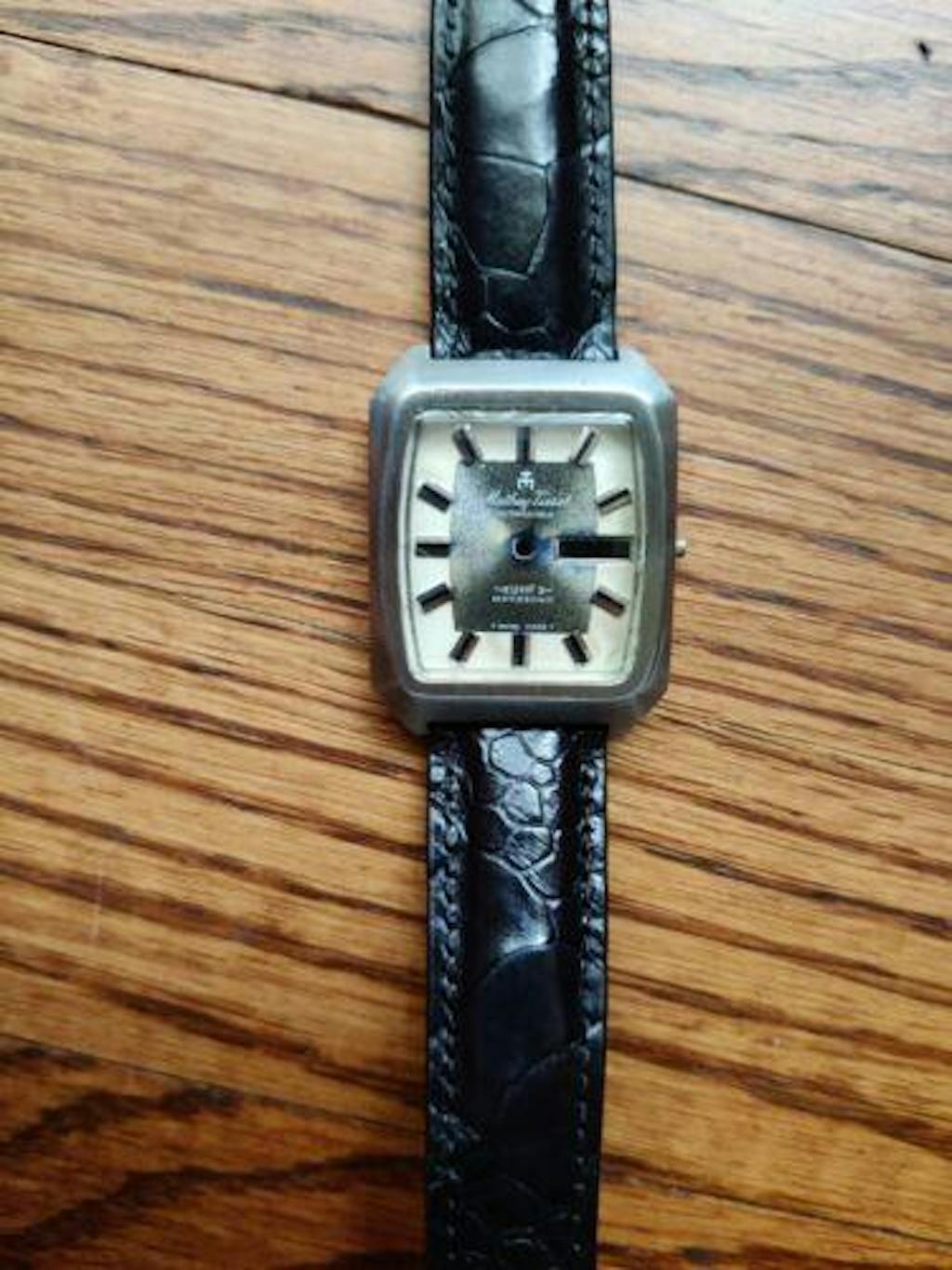 Black Ostrich Leg Watch Strap