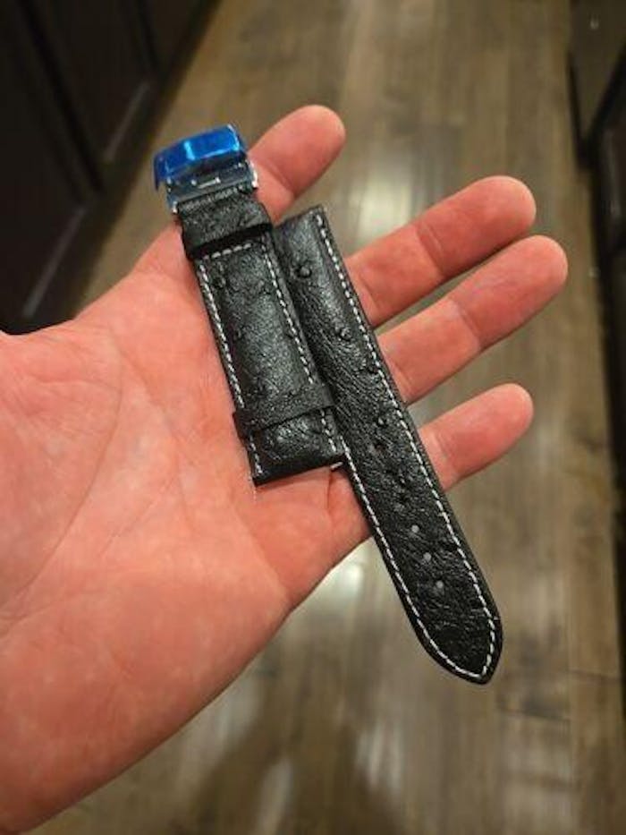 Black Ostrich Watch Strap