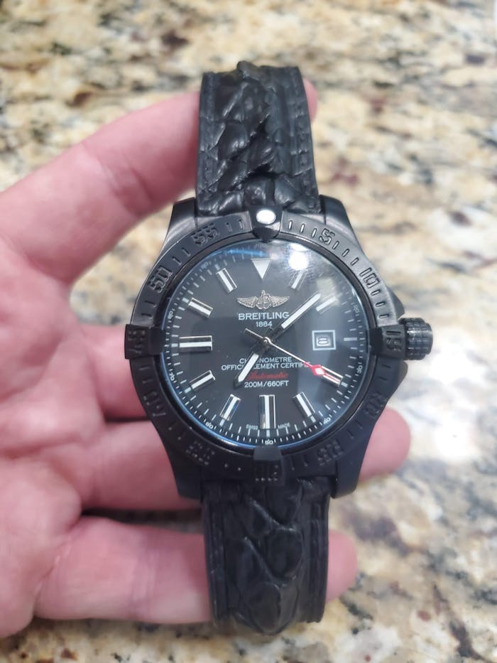 Black Hornback Alligator Watch Strap