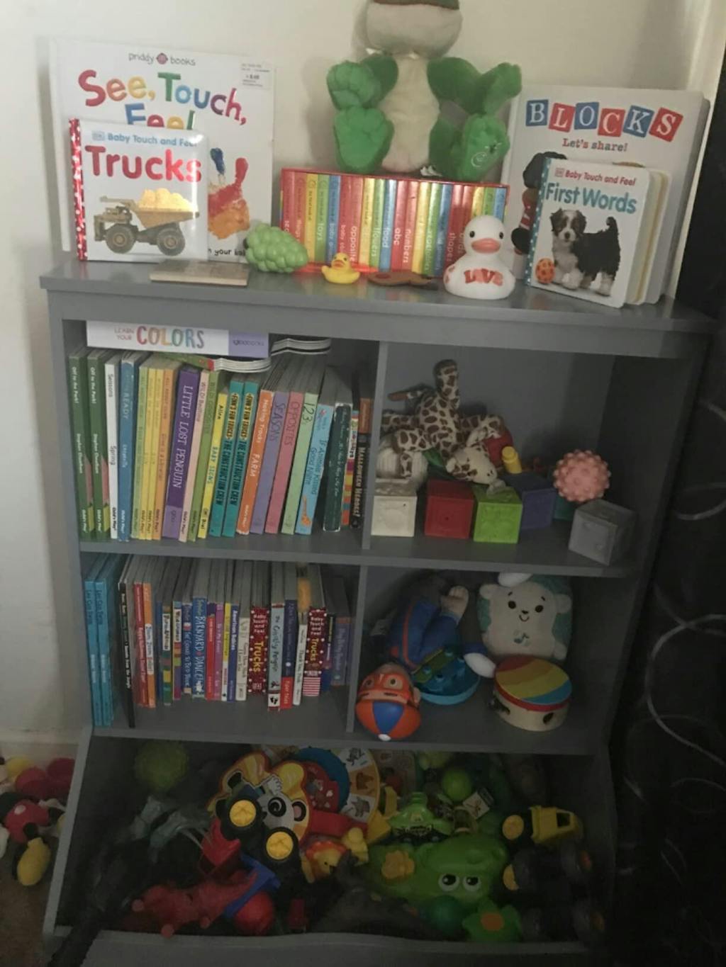 Hikidspace 3Tier MultiFunctional Kids Bookcase with 5 Toys Storage B