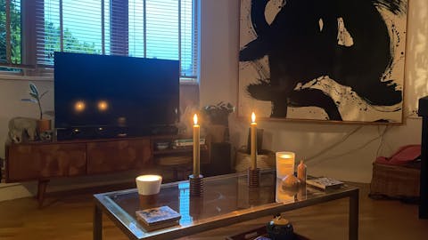 Pair of Wooden Candle Holders in Walnut