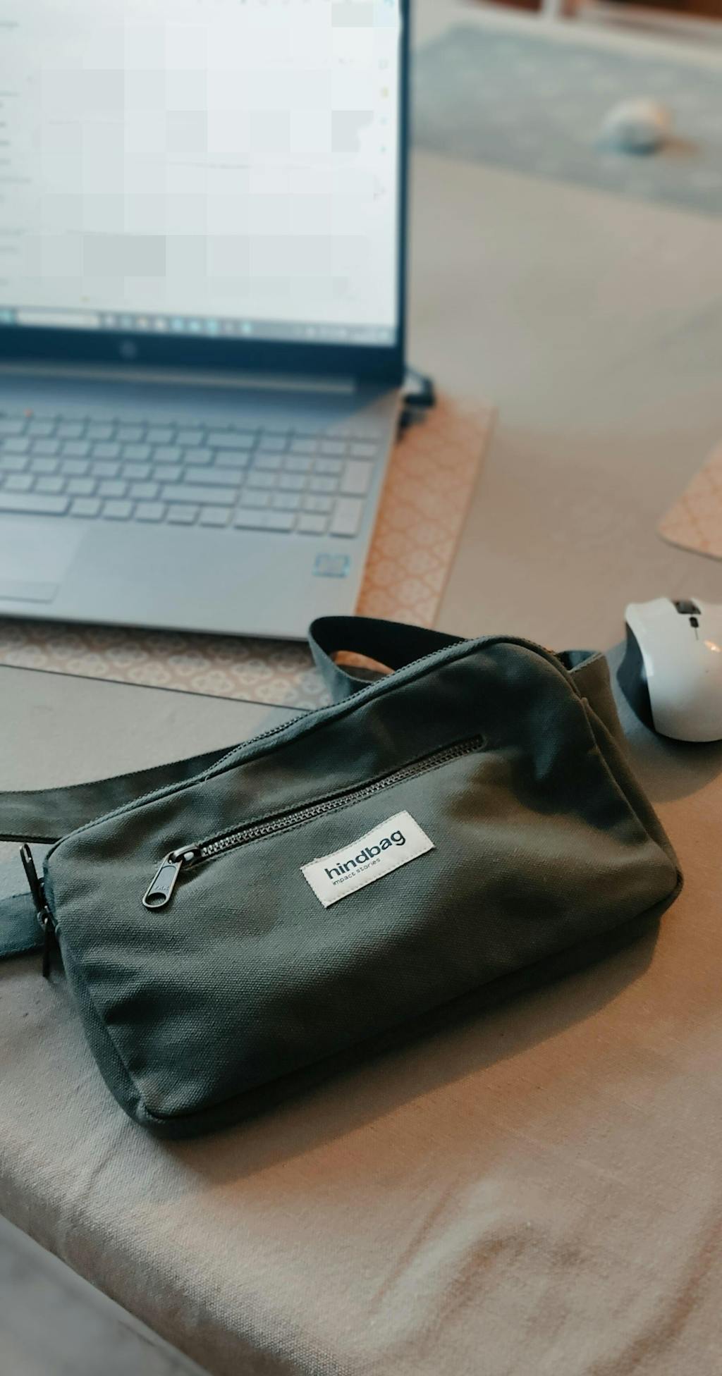 Sac Banane Rectangulaire Harry Vert Olive Coton Bio | Hindbag