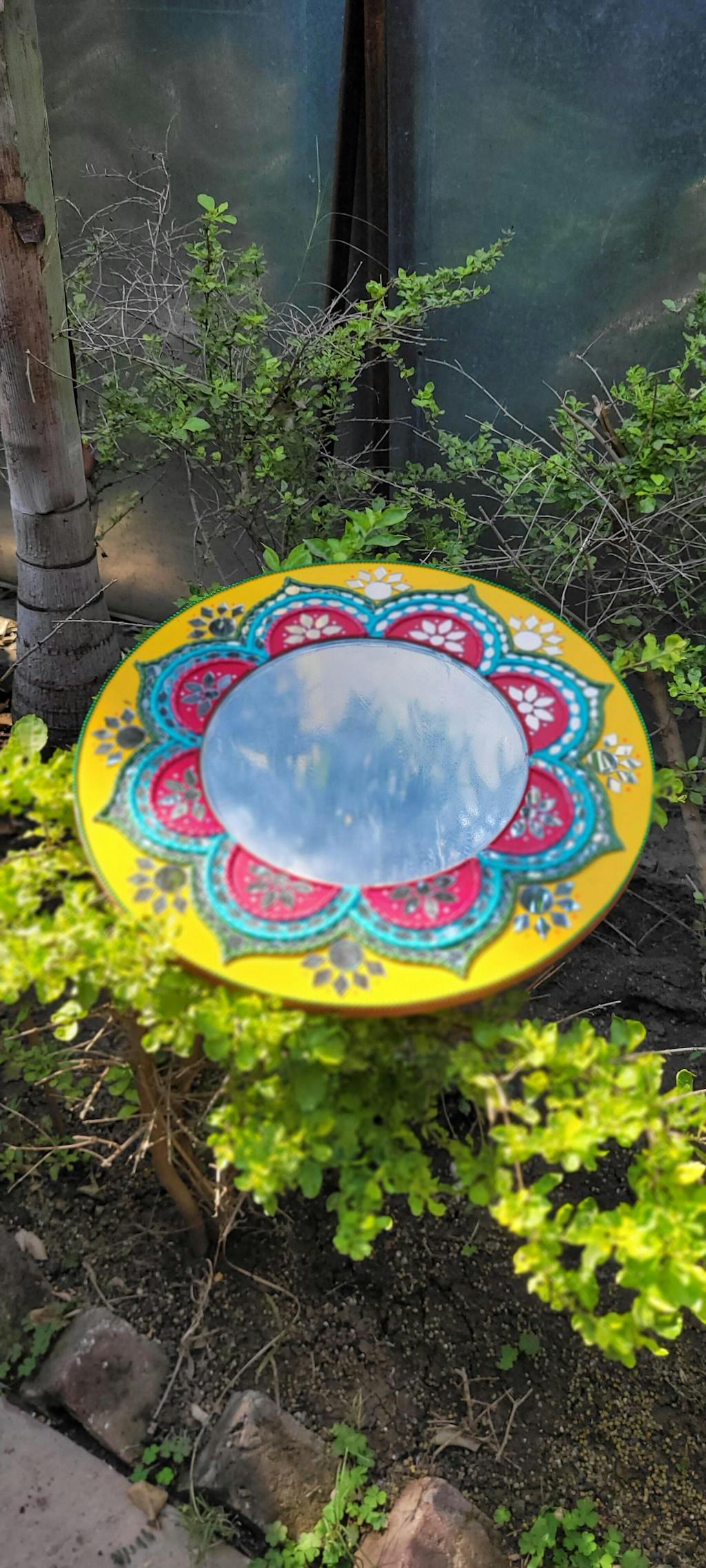 MDF Engraved Flower Design Mirror Base Hobby Decor Pvt Ltd