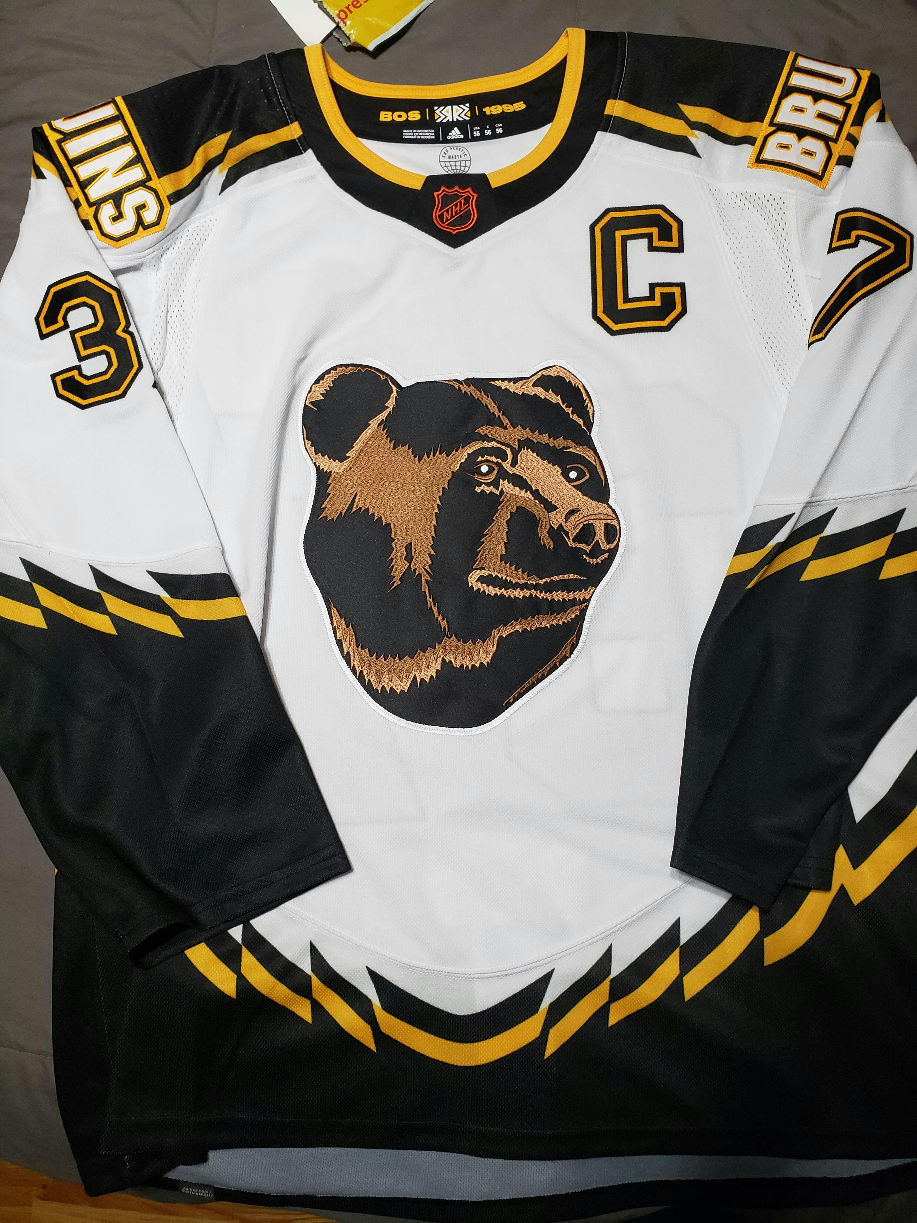 ANY NAME AND NUMBER BOSTON BRUINS REVERSE RETRO AUTHENTIC ADIDAS NHL J