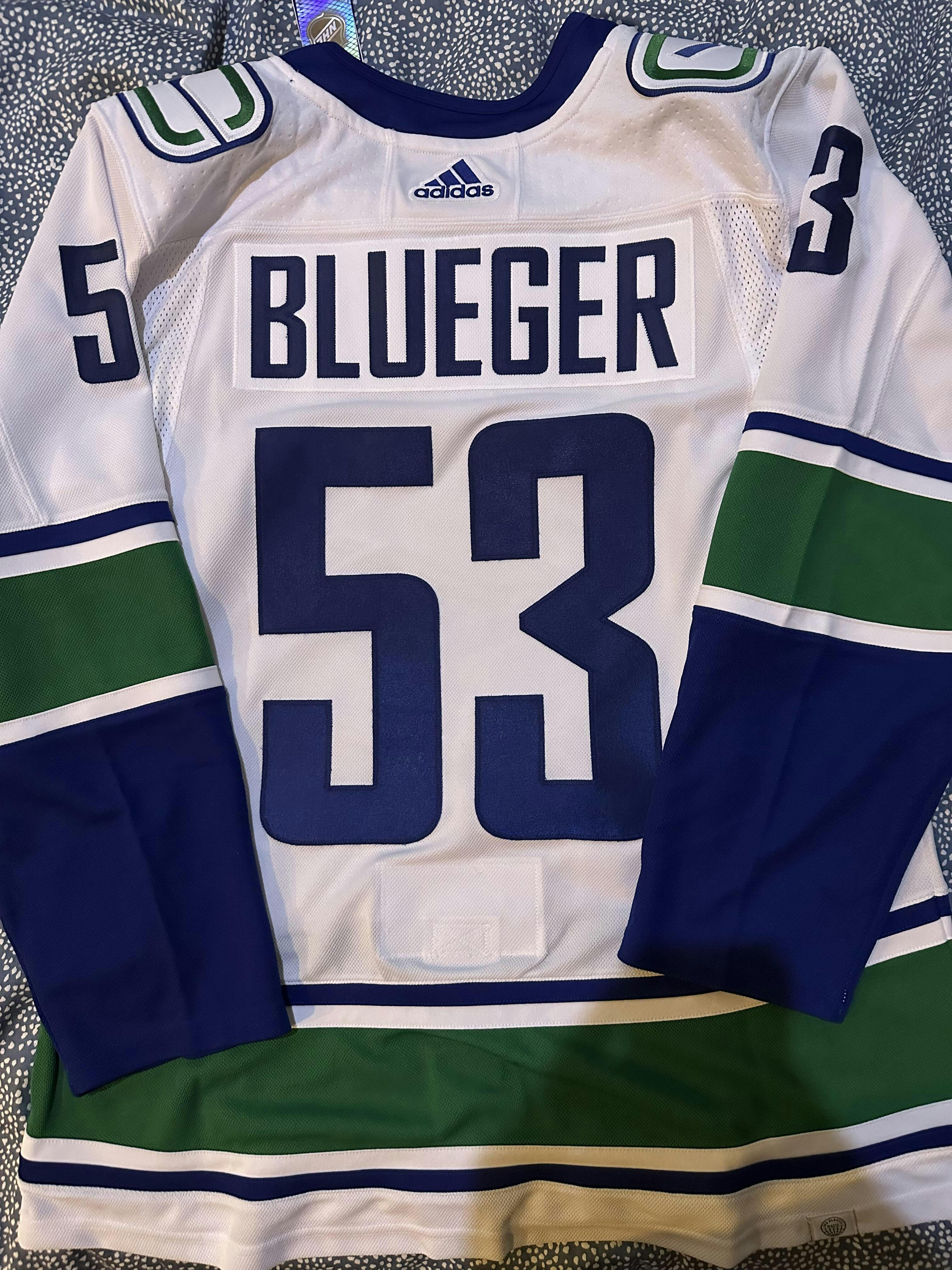 Adidas Vancouver Canucks No43 Quinn Hughes Blue Home Authentic Stitched NHL Jersey