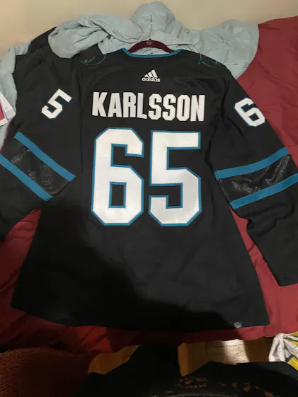 ANY NAME AND NUMBER SAN JOSE SHARKS THIRD AUTHENTIC ADIDAS NHL JERSEY