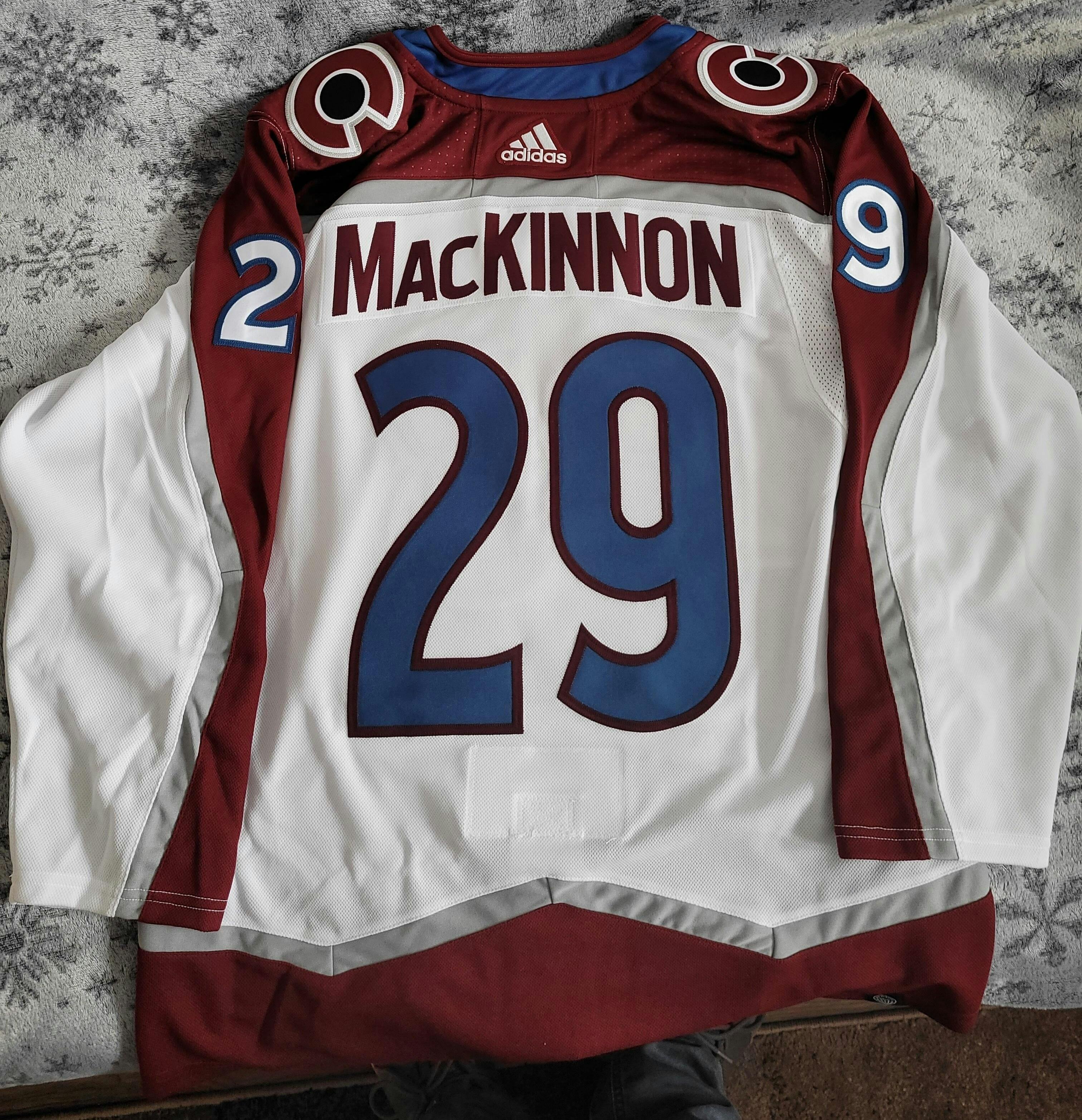 Newest Nathan MacKinnon Colorado Avalanche Stanley Cup Finals White Jersey size 54 2XL